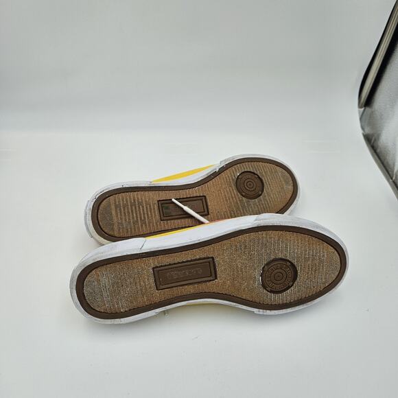 RALPH LAUREN POLO Shoes Women's Size 7.5 Canvas Deck Yellow Pink Slip On Casual - Picture 7 of 7